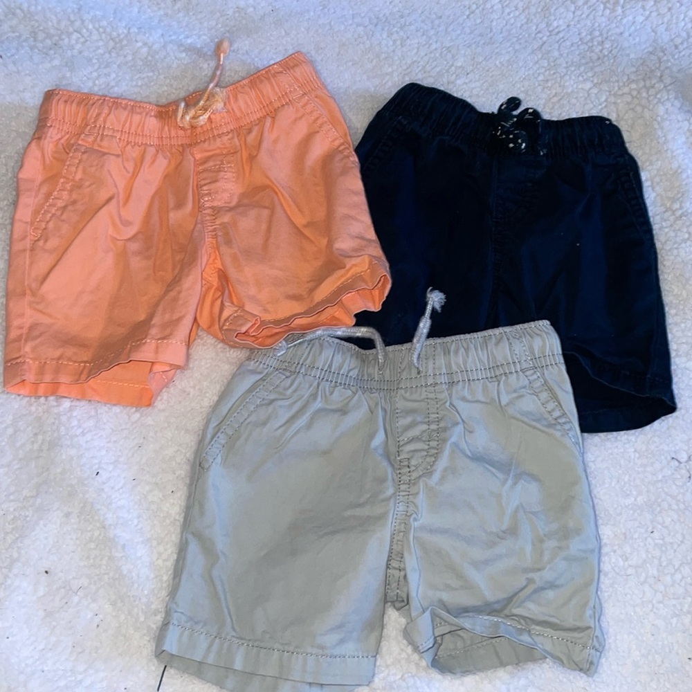 3 pairs of Cat and Jack drawstring shorts, size 12 months